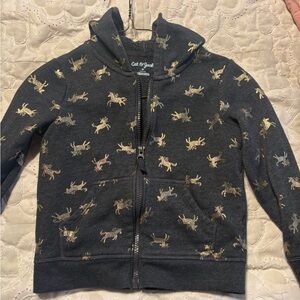 Cat & Jack Kids' Gray Hoodie with Gold Unicorn Accents